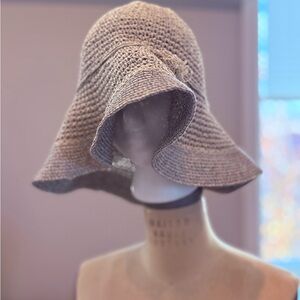 Armani Collezioni Chic Gray Woven Hat